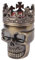Gewürzmühle Tabak Mühle Grinder Skull Totenkopf König Krone Biker Deko Altgold/Bronze