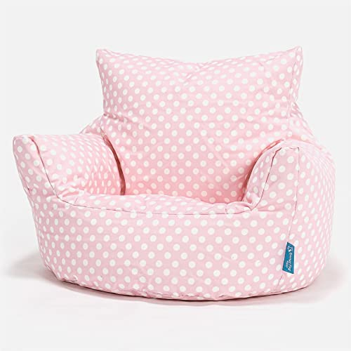 Lounge Pug Klein Kindersessel Sitzsack für 1-3 Jahren, Pink Getupft, Mini-Sessel Kinderstuhl Kuschelsessel, Kindermöbel für Kinderzimmer