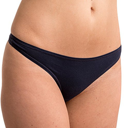 HERMKO 5050 Damen String aus Baumwolle/Elastan, Farbe:Marine, Größe:36/38 (S)