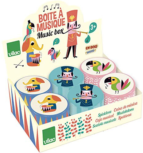 Vilac – Präsentationsständer für 12 Musikboxen aus Holz Ingela P, Arrhenius Musikbox, Mehrfarbig (7758)