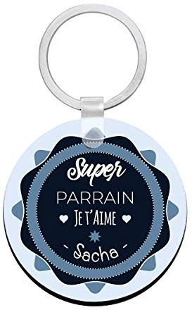 Porte clés à personnaliser avec prénom super PARRAIN - cadeau personnalisé parrain - porte clé parrain - idée cadeau naissance parrain