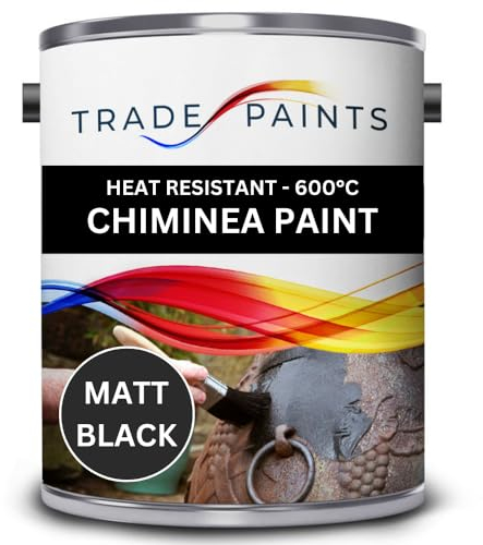 Trade Paints Heat Resistant Chiminea Paint - Matt Black 600°c - 1 Litre