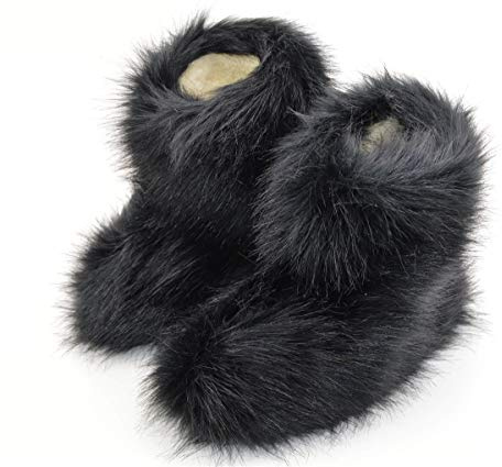 Moro-Design Hüttenschuhe Hausschuhe Yeti Fell Lammfell 100% Schafwolle Pantoffeln Gr.35-48