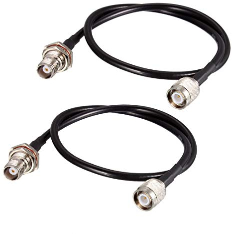 sourcing map RG58 RF Koaxialkabel, TNC-Stecker auf TNC-Buchse, Pigtail-Jumper-Kabel, 50,8 cm, 2 Stück