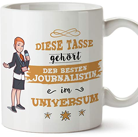 MUGFFINS Tasse/Becher Journalistin (Beste im Universum) - Lustige und Originelle Journalismus Geschenke