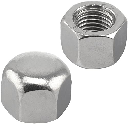 FASTON® Hutmuttern Niedrige Form M3 (10 Stück) DIN 917 aus Edelstahl A2 V2A Sechskant Hutmutter Edelstahlmuttern Sechskantmuttern Kappenmuttern Sechskant-Hutmuttern