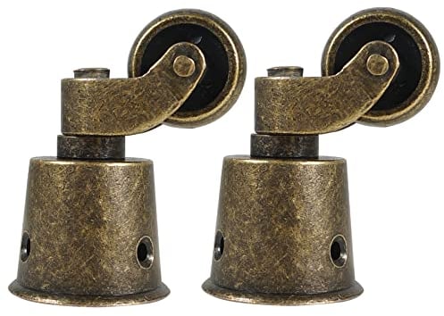 MACHSWON 2 x polierte antike Rollen aus massivem Messing, hohe Tragfähigkeit, universelle Möbelrollen für Möbel, Anzüge, Betten, Sessel, Bronze