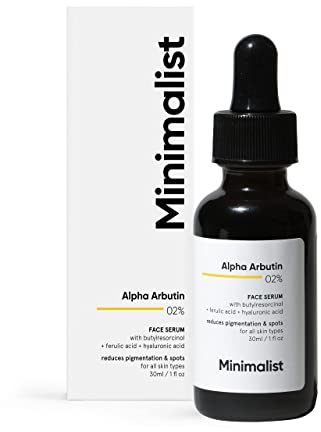 Minimalist 2% siero alfa-arbutina per la rimozione di macchie di pigmento, trasparente, 30 ml (confezione da 1)