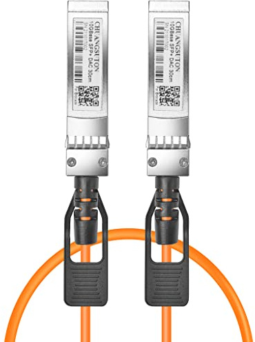 Câble Twinax SFP+ DAC 10 Gb Gigabit Ethernet Switch Réseau SFP+ 10 Gb pour Dell Force10 CBL-10GSFP-DAC-0,5 m Orange
