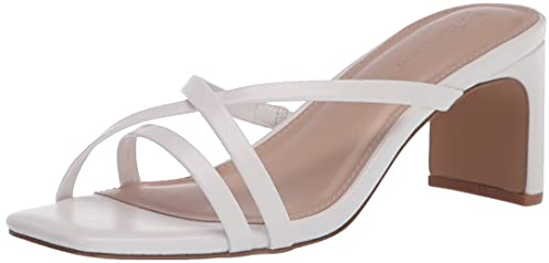 The Drop Amelie Riemchensandalen Karree-Zehenpartie Sandalen mit Absatz, Weiß, 38 EU