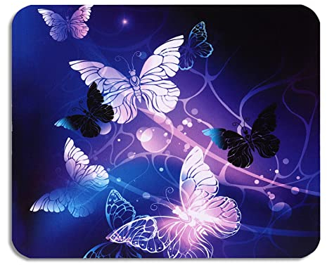 AOKSUNOVA Mauspad Schmetterling Mousepad mit Motiv Mauspad Frauen Lila 240 x 200 mm