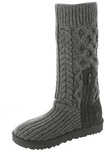 UGG Classic Cardi Cabled Knit Boot für Damen, GRAU, 40 EU