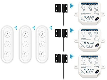 Tuya Smart Life WiFi Garage Door Controller Opener with Three 3-Button RF Remotes Voice Control