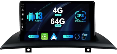 BXLIYER Android 14 IPS Autoradio Passt für BMW X3 E83 (2004-2012) - Eingebaut Carplay/Android Auto/DSP - LED Kamera + MIC - 4G+64G - DAB 360-Camera Lenkradsteuerung Fast-Boot WiFi BT -2 Din 9 Zoll