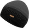 Trollkids gemütliche Kinder Strickmütze mit Merinowolle und Fleece-Einsatz für hohen Merino Cap, Anthrazit, Größe 48-52