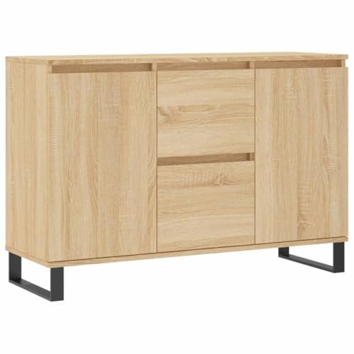 vidaXL Buffet, Armoire Latérale avec Pieds, Meuble de Rangement, Organisateur de Salon Salle de Séjour Intérieur, Chêne Sonoma Bois d'Ingénierie