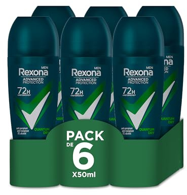 Rexona Advanced Protection Deo Roll-On für Herren, Quantum Dry 72h, 50 ml, 6 Stück
