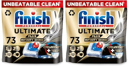 Finish Ultimate Plus Infinity Shine Dishwasher Tablets bulk |Scent: Fresh | 146 Dishwasher Tabs (73 tabs x 2)| For Unbeatable* Clean & Diamond Shine