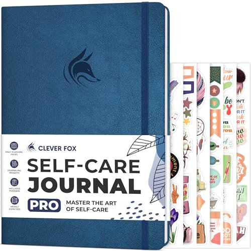 Clever Fox Self-Care Journal Pro – Wellness- und tägliche Reflexions-Notizbuch – psychische Gesundheit, Meditation & Stimmungs-Tagebuch für Frauen, 17,8 x 25,4 cm (Mystic Blue)