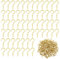 Amaxiu 100 Pack Small Metal Screw Hooks, 1/2 Inch Jewelry Hooks String Lights Keys Hooks Mini Screws Ceiling Hooks Hanging Plants Art Ornaments Cup Christmas Decoration(Gold)
