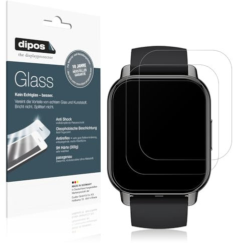 dipos I 2X Protector de Pantalla Mate Compatible con Vtech Kidizoom Smartwatch MAX Vidrio Flexible Cristal Proteccion 9H