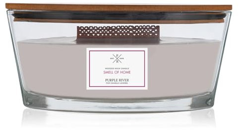 Purple River Candle Duftkerze im Glas mit Deckel | Smell of Home | Duftkerze Frisch | Duftkerze Holzdocht | Kerze im Glas | Raumduft für Zuhause