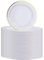 MUXHEL Lot de 40 assiettes en plastique blanches de 26 cm - Réutilisables - Assiettes en plastique réutilisables - Assiettes de fête - Assiettes de fête - Assiettes en plastique (blanc & or)