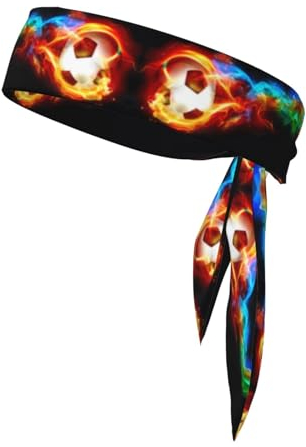 Fire Dragon Roll Soccer schnelltrocknendes Band zum Zurückbinden, feuchtigkeitsableitend, Sport-Stirnbänder für Tennis, Yoga-Workouts