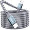 Cable USB C extralargo de 8 m, controlador de PS5, cable de carga trenzado USB tipo C, compatible con Samsung Galaxy S20/S10/S9 Huawei, PS5, Xbox Serie X/S, controlador Switch Pro, etc. (gris)