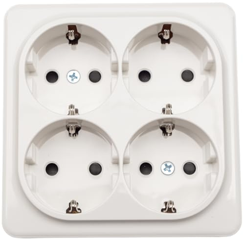 4fach aufputz mehrfach steckdose quadrat CE 250V 16A ABS mit Bodenplatte (1)