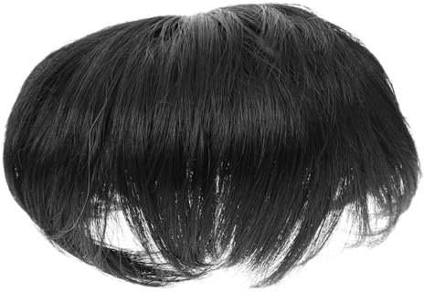Beaupretty Wig Men Hair Fluffy Toupee for Men Lightweight Realistic Frontal High Temperature Wire Black
