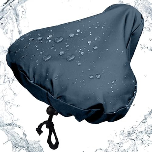 Raypontia Fahrradsitzbezug - 27 X 24 cm Fahrradsattel Regenschutz,Fahrradsitzbezug Vor Regen Aus Stoff,PVC-Schicht,Regen Fahrradsattel Überzug Wasserdicht,Fahrrad-sattelbezug Regen Unisex,Navy Blue