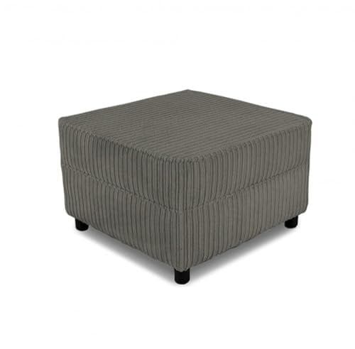 SOFASELECTIONUK LTD Stylish Jumbo Cord Foot stool – Perfect Living Room Furniture Accessory for Chairs, Couches & Swivel Armchairs | Luxurious Pouffe with Soft Durable Fabric (Grey, Footstool)
