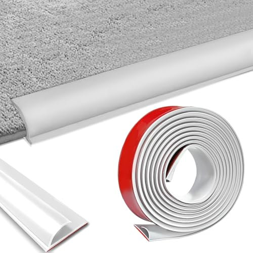 Selbstklebende Randleiste für Teppiche, 3m PVC Übergangsleiste Boden, Übergangsleiste von Teppich zu Holzboden, Übergangsprofil Selbstklebend für Fußmatte, Teppich