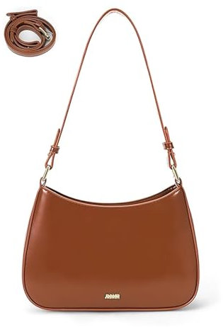 Handtasche Damen Klein, Umhängetasche Aus PU Leder, Retro Y2K Hobo Schultertasche, Modische Handtasche Mit Schultergurt Für Alltag, Ausgehen, Party (Braun)