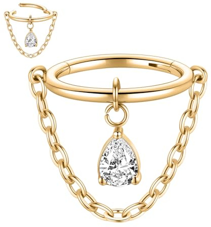 AROWRO Dangle Conch Helix Knorpel Ohrläppchen Orbital Piercing Schmuck 316L Chirurgenstahl Nasenseptum Ring für Frauen Männer
