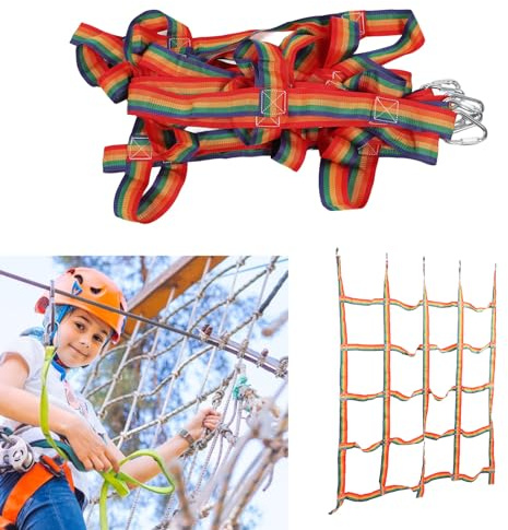 KKPLZZ 57 X 72 Inch Climbing Freight Net Children Climbs Rope Ladder PP Fiber High Load Capacity Climbing Net for Outdoor