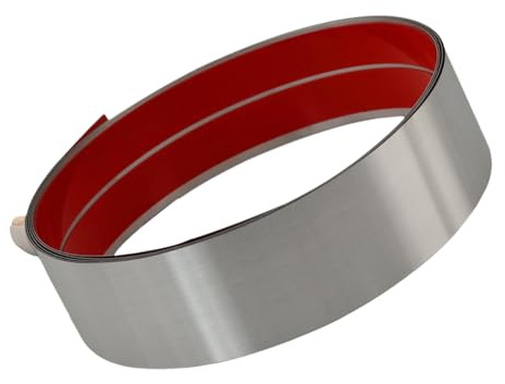 Asyduey Edelstahl-Kickplate zum Abziehen und Aufkleben - Schutzhülle für Wand, Tür oder Küchenschrank - Silber