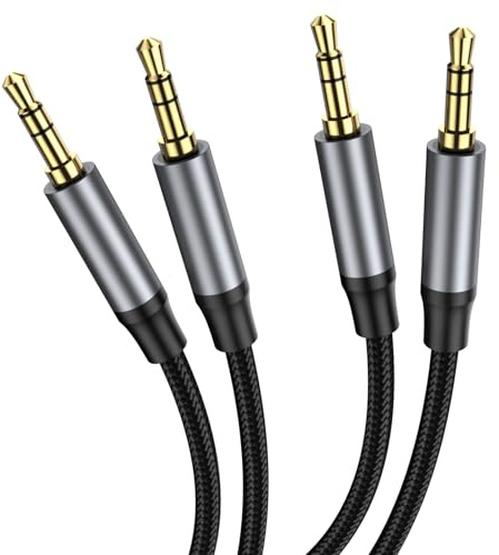 KAYQINHO 3.5mm Audio Aux Cable 2M+2M, Aux Cord 3.5mm Male to Male Car Stereo Jack Cord TRS Auxiliary Audio Cable Hi-Fi Sound Headphone Braided Cable.