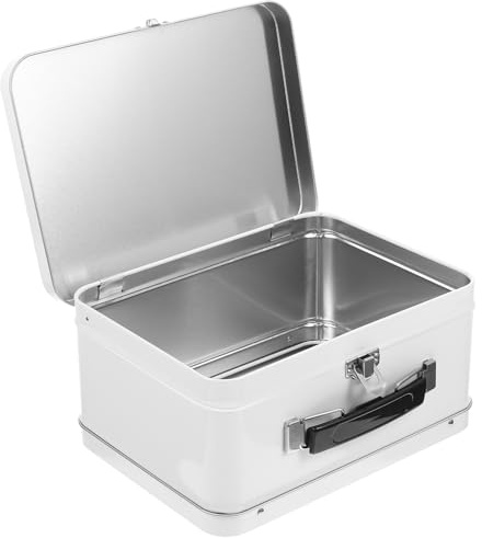 LIGHTAOTAO Organizer aus Weißblech Metall Aufbewahrungsbox mit Schloss für Schmuck und Briefumschläge Am Schreibtisch 205X150X100mm