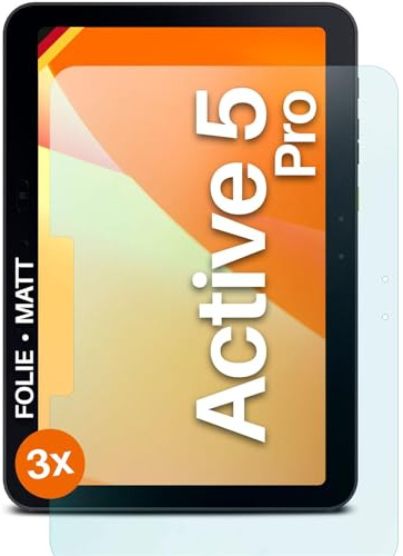 moex FlexProtect Schutzfolie matt kompatibel mit Samsung Galaxy Tab Active5 Pro Folie gegen Reflexionen, Anti Reflex Displayschutz, matte Displayfolie, robust und Kratzfest – 3 Stück