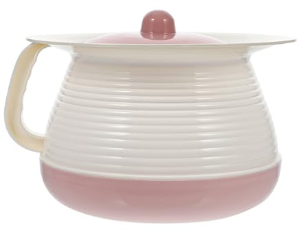 Alasum Pot de Chambre Rose pour Aînés avec Couvercle et Poignée, Plastique Épais Stable, Urinoir Portable Adapté aux Garçon et Filles et Adultes pour Usage Domestique Réutilisable