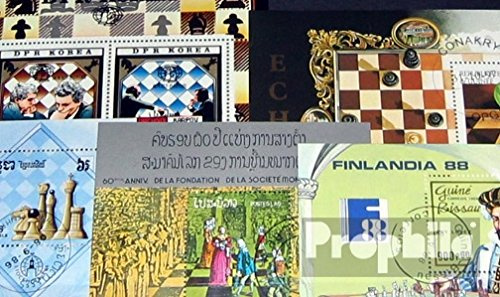 Motive 5 Verschiedene Schach Blöcke (Briefmarken für Sammler) Schach