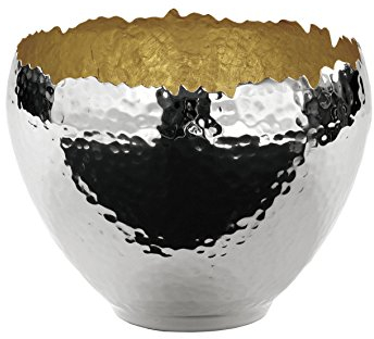 Fink MEIGO Schale,vernickelt,innen Gold 14x14x10cm