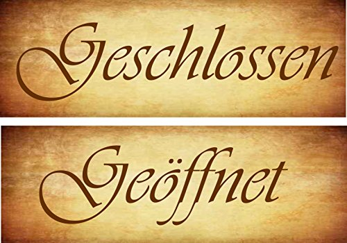 Creativ Deluxe Geöffnet - geschlossen/Wendeschild - Türhänger - Hängeschild GEÖFFNET/GESCHLOSSEN Metallschild/Blechschild/Dekoschild/Wandschild/wetterfest/Innenbereich/Außenbereich/Motivation/Vintage