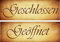 Creativ Deluxe Geöffnet - geschlossen/Wendeschild - Türhänger - Hängeschild GEÖFFNET/GESCHLOSSEN Metallschild/Blechschild/Dekoschild/Wandschild/wetterfest/Innenbereich/Außenbereich/Motivation/Vintage