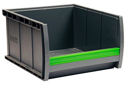 bott Sichtlagerkasten bottbox 2.3.165 mit Beschriftungsclip, 12 Stück, 264 x 298 x 165 mm, 13022048.19