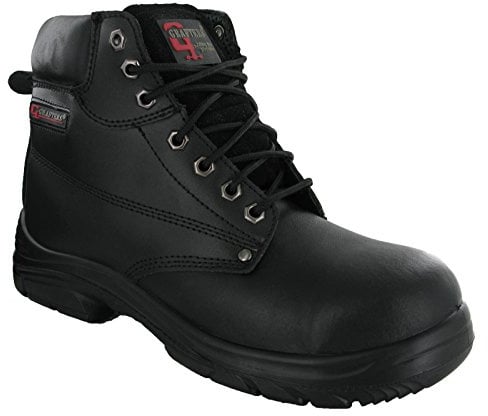 Grafters Wide EEEE Fitting 7 Eye Leather Safety Steel Toe Cap Mens Boots UK6-14 (UK10 - US11 - EU44)