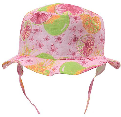 maximo Sommerhut mandelblüte rosa-grün, Gr. 49; Mädchen-Sommer-Mütze mit Ohrenklappen zum Binden (49)