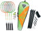 Talbot-Torro Badminton-Set 4-Attacker Plus, Kolmplettset mit 4 Schläger, 3 Federbälle, komplette Netzgarnitur, in wertiger Tasche, wählbar